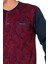 6111 Erkek Uzun Kollu Yakası Düğmeli Pijama Takım-Bordo 2