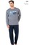 6096 Erkek Uzun Kollu Bisiklet Yaka Pijama Takımı-Gri 1