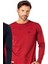 6100 Erkek Uzun Kollu Bisiklet Yaka Pijama Takımı-Bordo 1