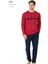 6104 Erkek Uzun Kollu Bisiklet Yaka Pijama Takımı-Bordo 1