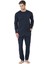 5640 Erkek Triko Sabahlıklı 5'li Pijama Takım-Lacivert 3