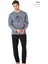 6097 Erkek Uzun Kollu Bisiklet Yaka Pijama Takımı-Gri 1