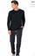 6095 Erkek Uzun Kollu Bisiklet Yaka Pijama Takımı-Siyah 1