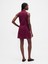 Kadın Bordo Denim Yaka Shift Mini Elbise 6