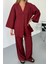 Vena Kadın Cupra Tek Düğme Kimono & Pantolon Bordo Takım – Yazlık Konforlu Şıklık ve Modern Kesim 5