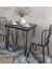 Metal Ayaklı 60X90CM Kalınlıklı (Tek Masa)Balkon Masası- Çalışma Masası -Kafe Siyah Mermer 60X90 2