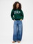 Kadın Koyu Yeşil Relaxed Gap Logo Sweatshirt 5