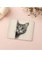 Beyaz Zemin Üzerine El Çizimi Kedi Mousepad - 19X23 cm 2 mm Dikdörtgen Ithal Baskılı Mouse Pad 5