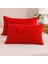 Kırmızı Yastık Kılıfı Pamuk Kumaş Kapaklı (2 Adet) 50 x 70 cm 4
