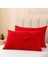 Kırmızı Yastık Kılıfı Pamuk Kumaş Kapaklı (2 Adet) 50 x 70 cm 5