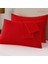 Kırmızı Yastık Kılıfı Pamuk Kumaş Kapaklı (2 Adet) 50 x 70 cm 6