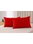 Kırmızı Yastık Kılıfı Pamuk Kumaş Kapaklı (2 Adet) 50 x 70 cm 8