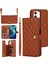 iPhone 14 Plus Leather Flip Magnetic Clasp Kickstand Heavy Duty Protective Wallet Phone Case With Card Holder Crossbody Long Wrist Strap (Yurt Dışından) 1