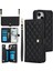 iPhone 15 Pro Leather Flip Magnetic Clasp Kickstand Heavy Duty Protective Wallet Phone Case With Card Holder Crossbody Long Wrist Strap (Yurt Dışından) 1