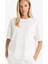 Oversize Geniş Kalıp Bisiklet Yaka Basic Düz Kısa Kollu Tişört C7630AX25AU 4