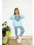 Kız Çocuk 3 Iplik Pamuklu Kumaş Kalp Detaylı Sweatshirt ve Tayt Alt Üst Takım 3