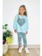 Kız Çocuk 3 Iplik Pamuklu Kumaş Kalp Detaylı Sweatshirt ve Tayt Alt Üst Takım 2