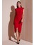 Drape ve Yırtmaç Detaylı Sıfır Yaka Kolsuz Midi Boy Elbise Bayan Elbise 611EL694 2