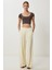 Geniş Paça Dökümlü Modal Pantolon LUB0208 Açık Sarı 1