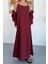 Ciela Kadın Askılı Bolero Maxi Bordo Elbise Takım – Yazlık Modal Rahatlık ve Zarif Şıklık 4