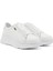 Kadın Beyaz Bağcıklı Dolgu Taban Hakiki Deri Sneaker 3