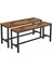 Baro Siyah Metal Ahşap Bench 2 Adet 2