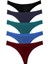 Kadın Pamuklu Tanga Külot - Siyah, Bordo, Koyu Yeşil, Indigo, Lacivert, S 6