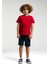 Erkek Çocuk Sırt Yazılı Kırmızı Şortlu Bermuda Pijama Takım 3