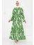 Desenli Tünelli Elbise Yesil - 27430 1