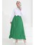 Beli Lastikli Kırışık Etek Yesil - 27013 1