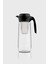 Daisy 1500 ml Siyah Kapaklı Süzgeçli Gravürlü Detoks Cam Sürahi 111025 1