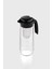 Daisy 1500 ml Siyah Kapaklı Süzgeçli Gravürlü Detoks Cam Sürahi 111025 2