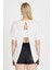 Kadın Sırt Detaylı %100 Pamuk Ekru Tişört 5
