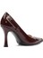 Kadın Bordo Ince Topuklu Rugan Deri Stiletto 5