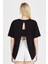 Kadın Sırt Detaylı %100 Pamuk Siyah Tişört 5