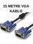 VGA Kablo 15 Metre 15 Pin Erkek-Erkek | Uzun Mesafe Net Görüntü Aktarımı 1