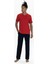 Büyük Beden Erkek Kırmızı Yarım Kollu V Yaka Pijama Takım 3