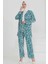 Desenli Kimono Takım Zumrut - 27132 2