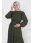 Beli Bağcıklı Elbise Haki - 27303 2