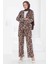 Desenli Kimono Takım Kahve - 27132 1