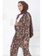 Desenli Kimono Takım Kahve - 27132 2