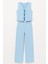 Wide Leg Geniş Paça Beli Lastikli Basic Düz Bürümcük Pantolon Takım 3