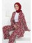 Desenli Kimono Takım Bordo - 27132 1