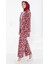 Desenli Kimono Takım Bordo - 27132 4