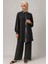 56142 Önü Gizli Düğmeli Kol Ucu, Önü ve Yakası Taşlı Pantolonun Beli Tam Lastikli Geniş Paça Şık Ikili Takım #05-25# 1