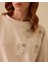 10001 Aksesuarlı Sweatshirt Hakim Yaka Önü Taş ve Boncuk Işlemeli Düşük Omuz Aksesuarlı Sweatshirt #03-25# 3