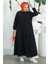 Büzgülü Pat Detaylı Elbise Siyah - 27293 1