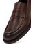 Erkek Kahverengi Deri Klasik Loafer 25WFD750518 8