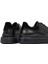 Erkek Siyah Bağcıklı Kalın Tabanlı Deri Sneaker 25WFD642518 8