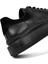 Erkek Siyah Bağcıklı Kalın Tabanlı Deri Sneaker 25WFD642518 10